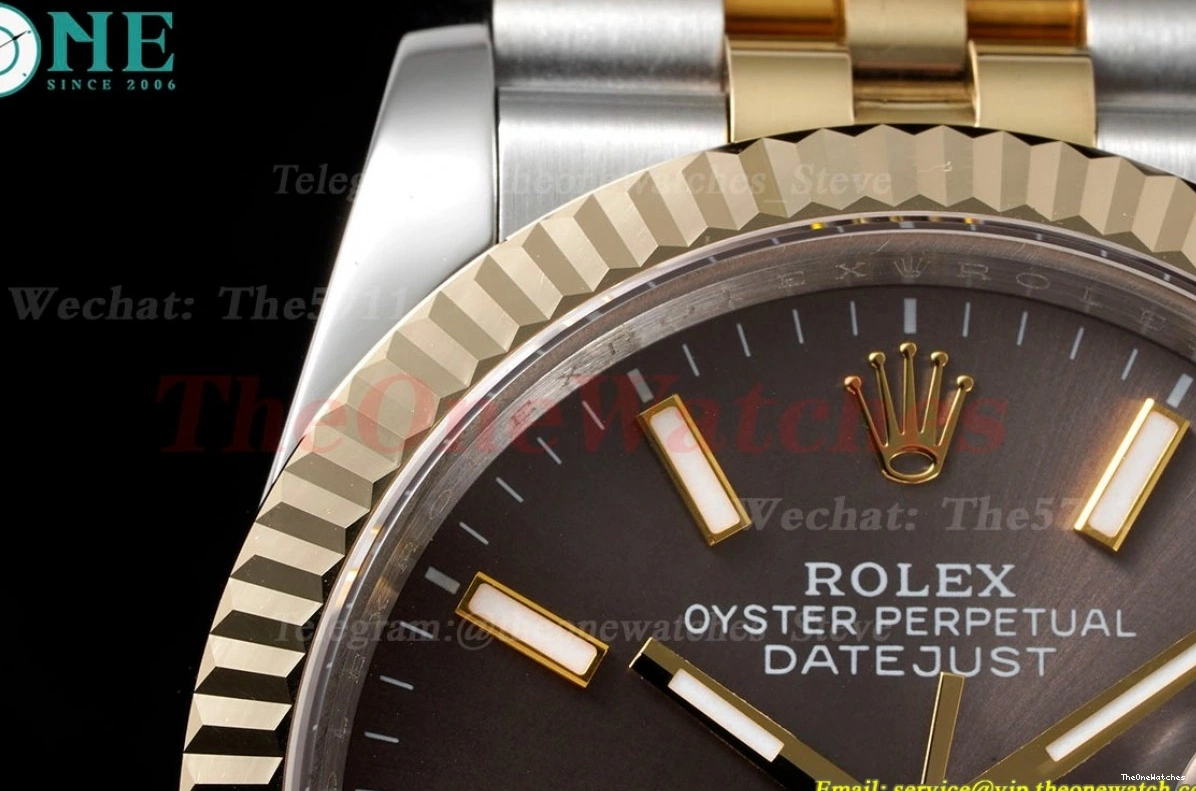 Stk Wrapped SS GMF Jub 904L Datejust A2836 Brown 126233 36MM YG 0120